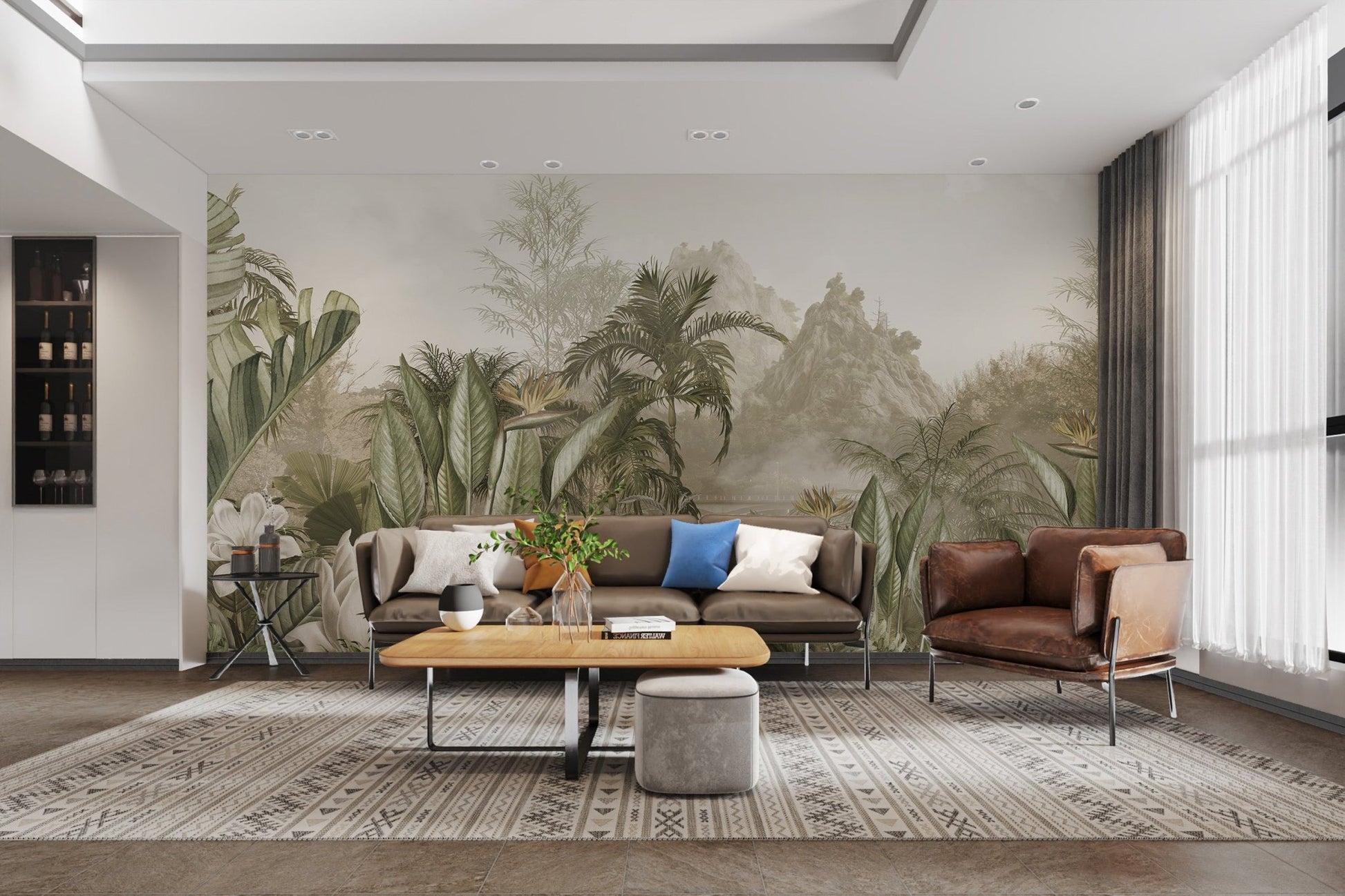 Exotic Mountain View Wall Mural - Wallanza