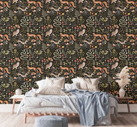 Elegant fairy forest wallpaper for enchanting bedroom interiors