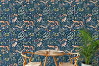 Elegant fairy forest wallpaper for enchanting dining room interiors.