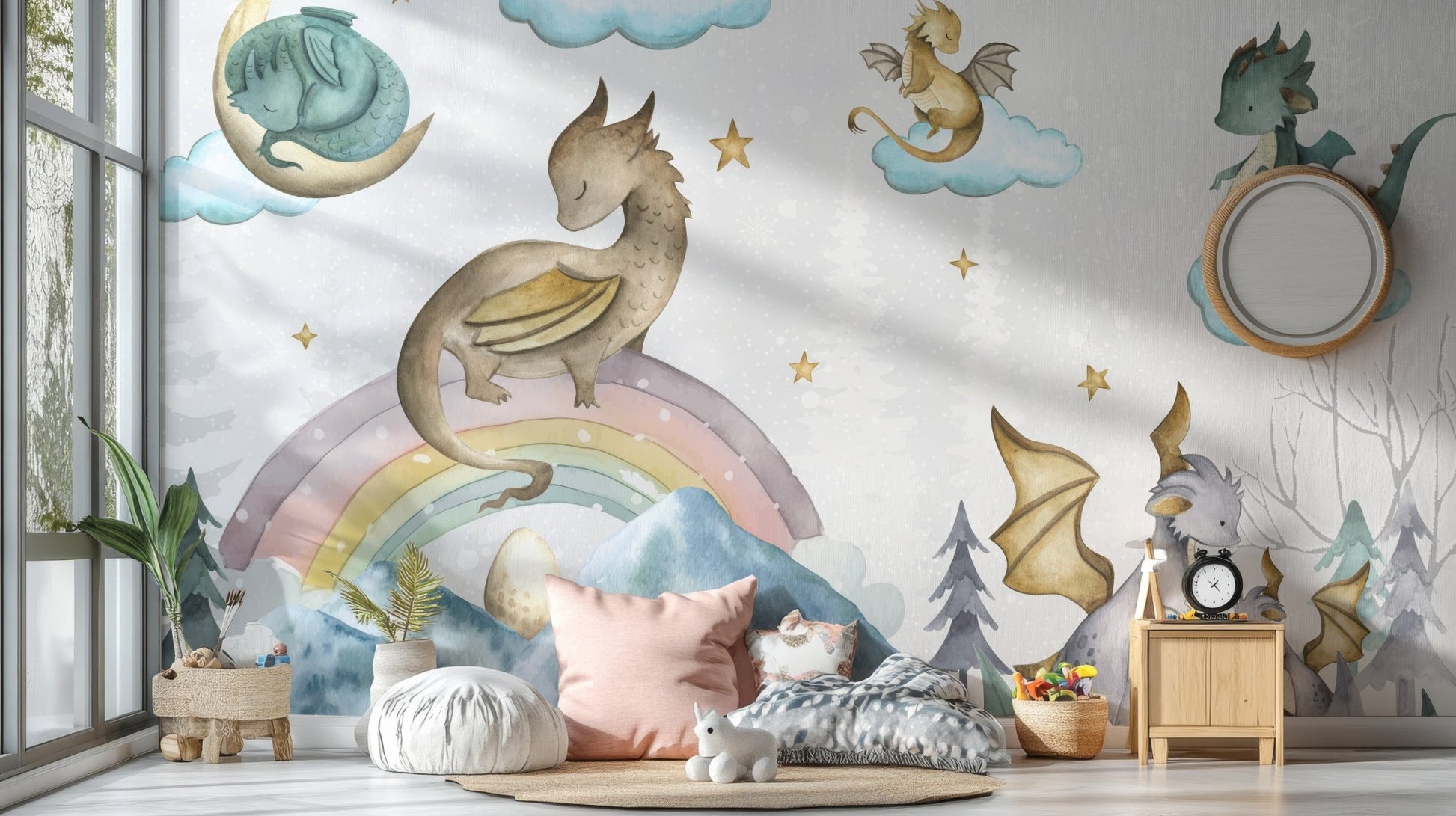 Fairytale Dragon Soiree Wall Mural - Wallanza