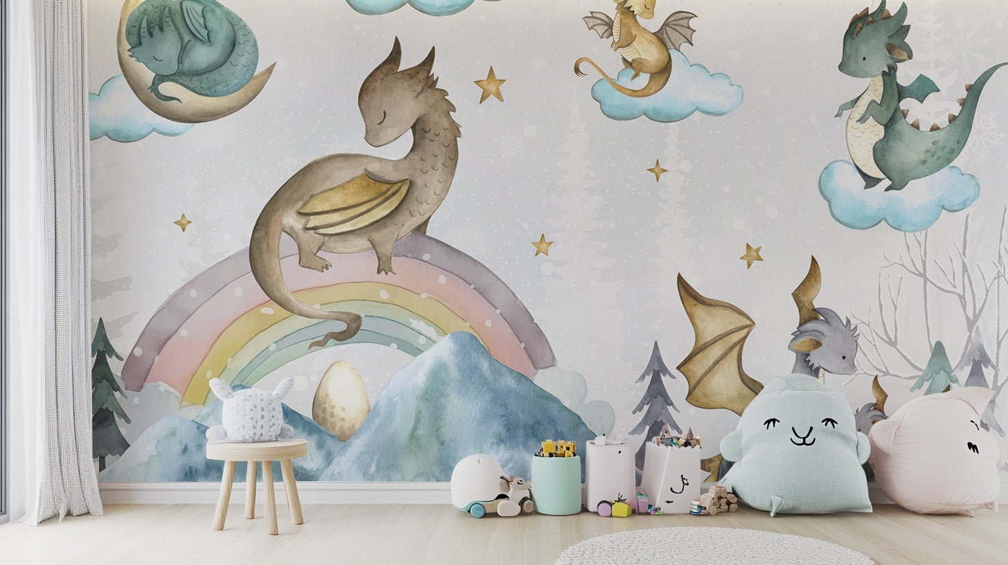 Fairytale Dragon Soiree Wall Mural - Wallanza