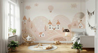Fairytale Dreams Pastel Village Wall Mural - Wallanza
