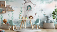 Princess castle design for dreamy wall decor
