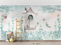 Magical castle wallpaper with fairytale appeal
