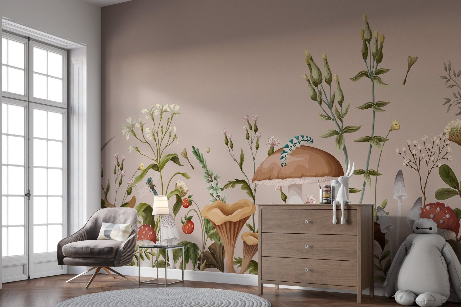 Fantasy Mushroom Garden Wallpaper - Wallanza