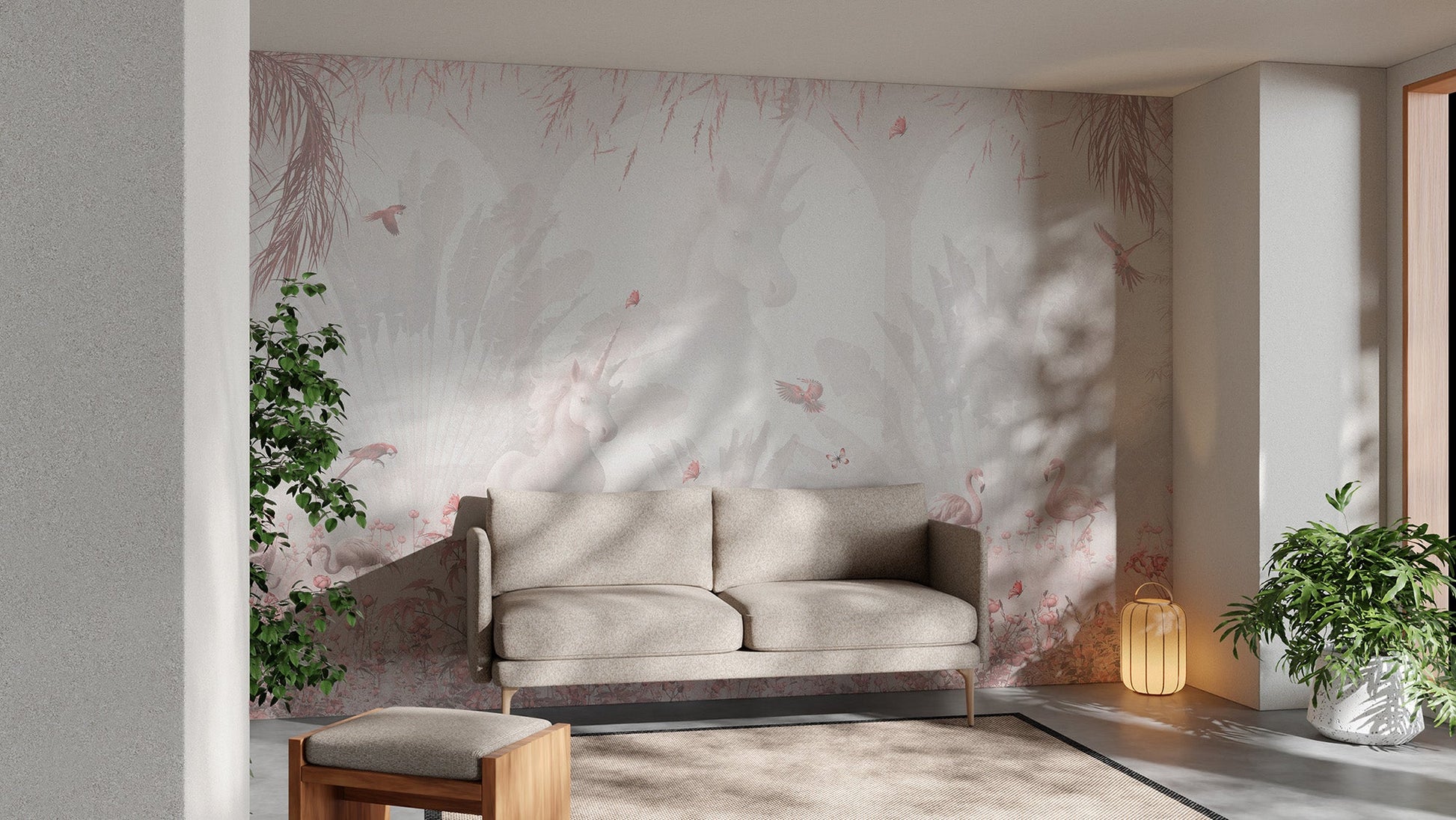 Fantasy Unicorn Garden Wallpaper Mural - Wallanza