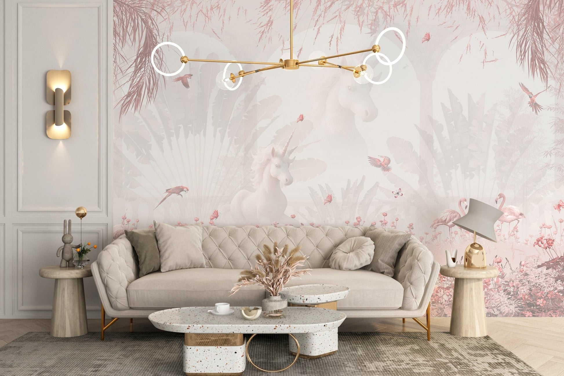 Fantasy Unicorn Garden Wallpaper Mural - Wallanza