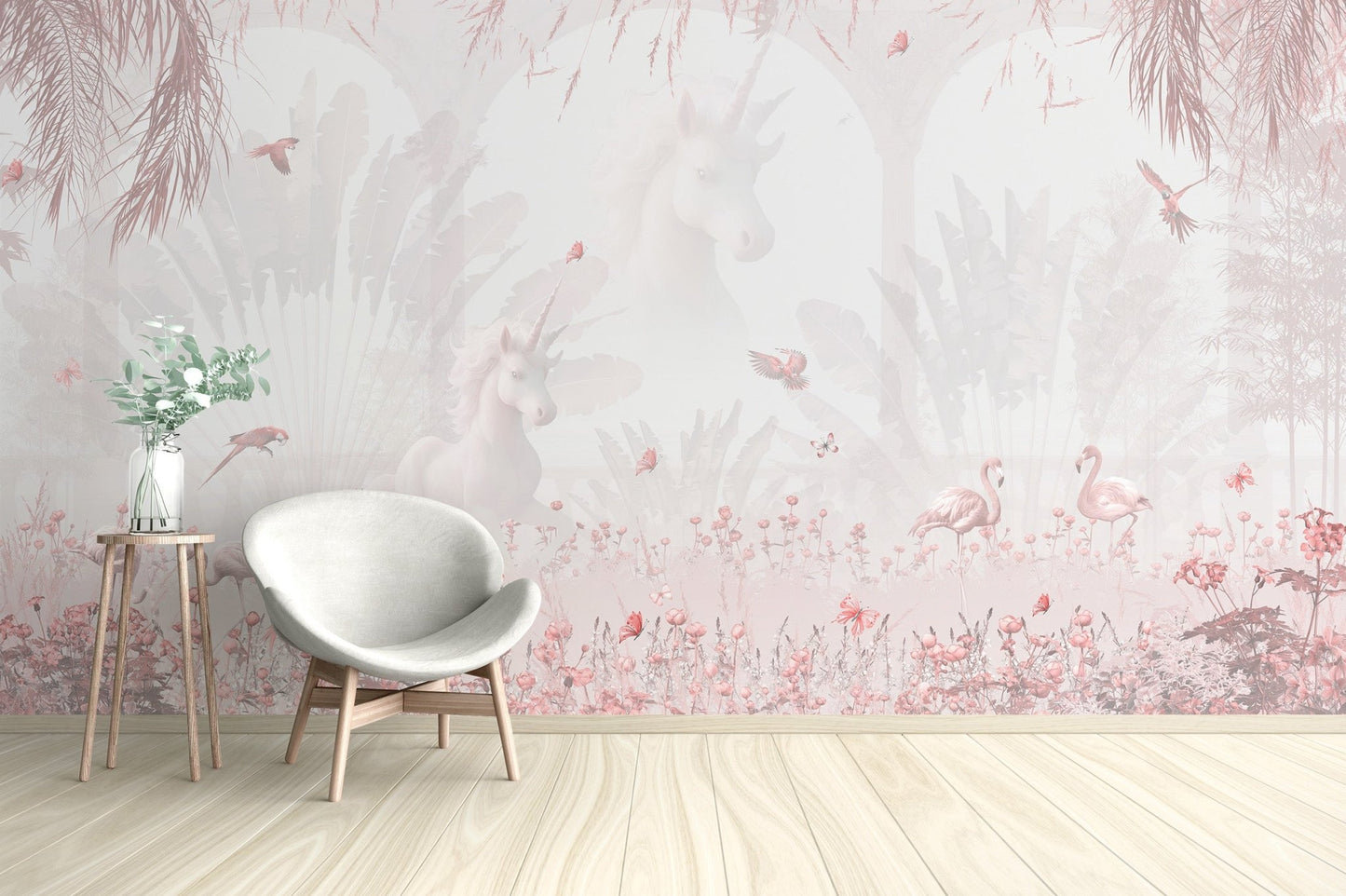 Fantasy Unicorn Garden Wallpaper Mural - Wallanza