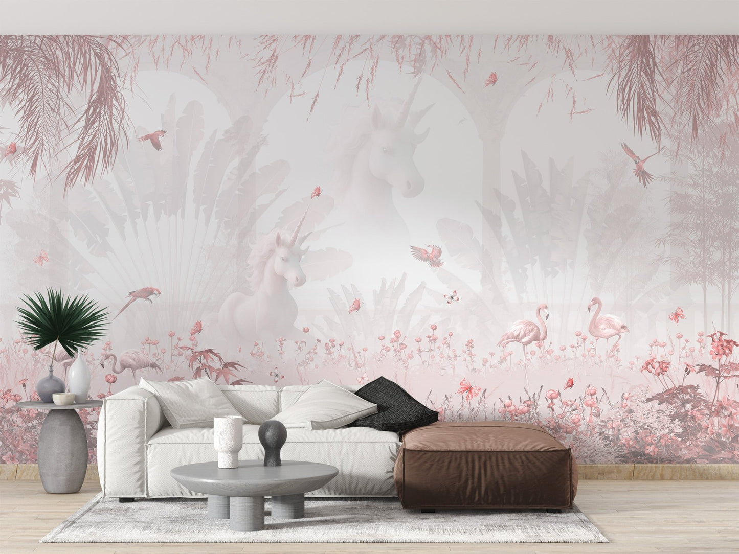 Fantasy Unicorn Garden Wallpaper Mural - Wallanza
