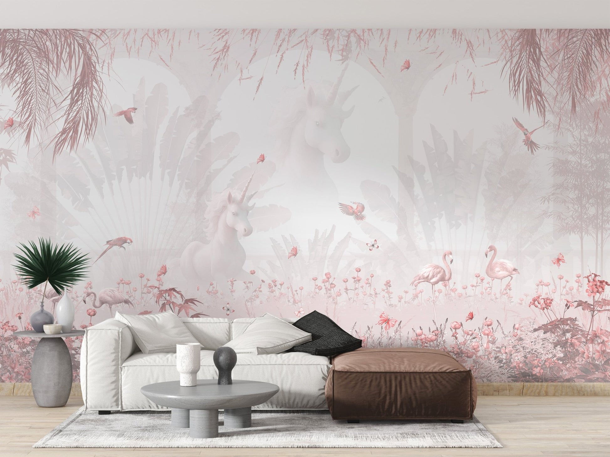 Fantasy Unicorn Garden Wallpaper Mural - Wallanza