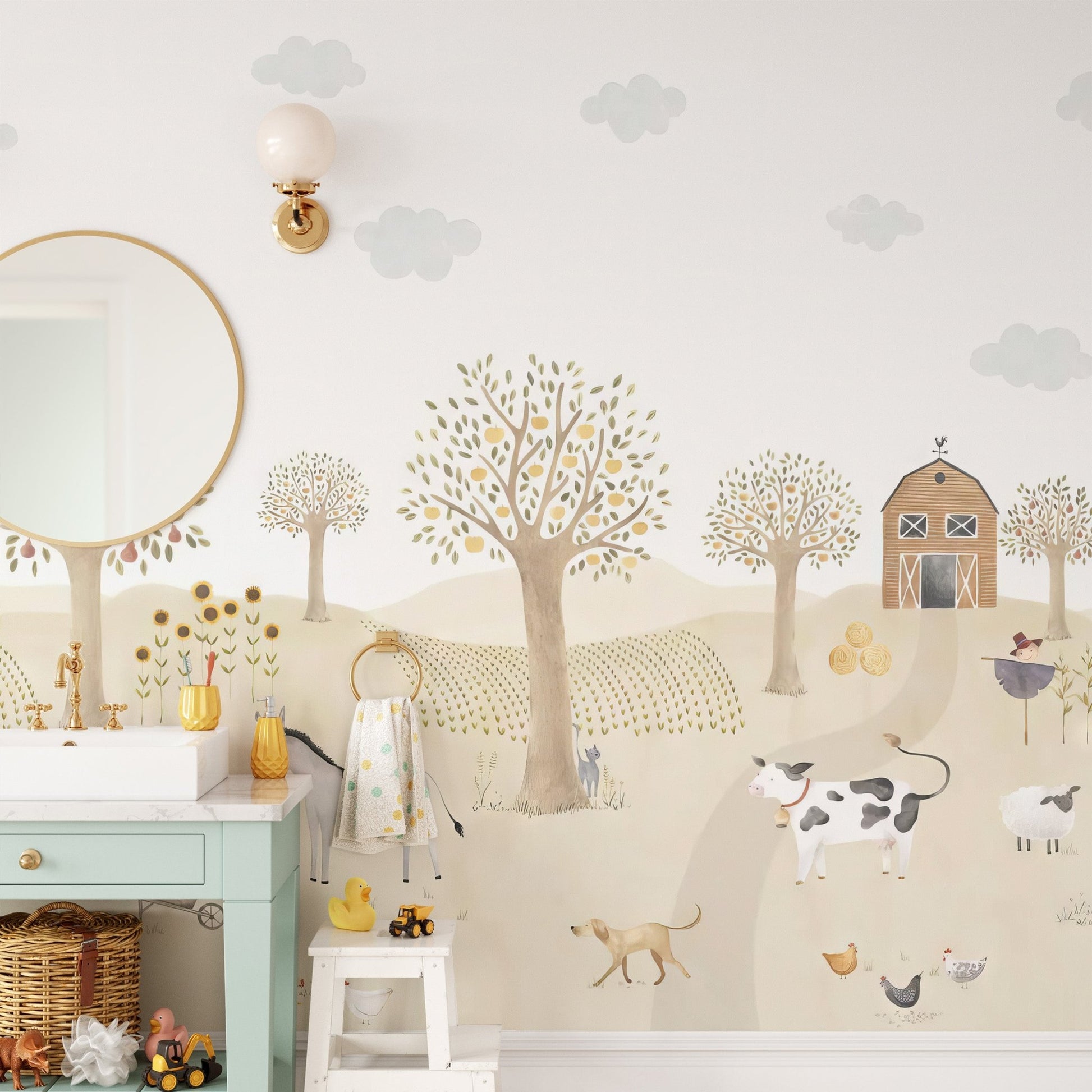 Farm Animals Adventure Wall Mural - Wallanza