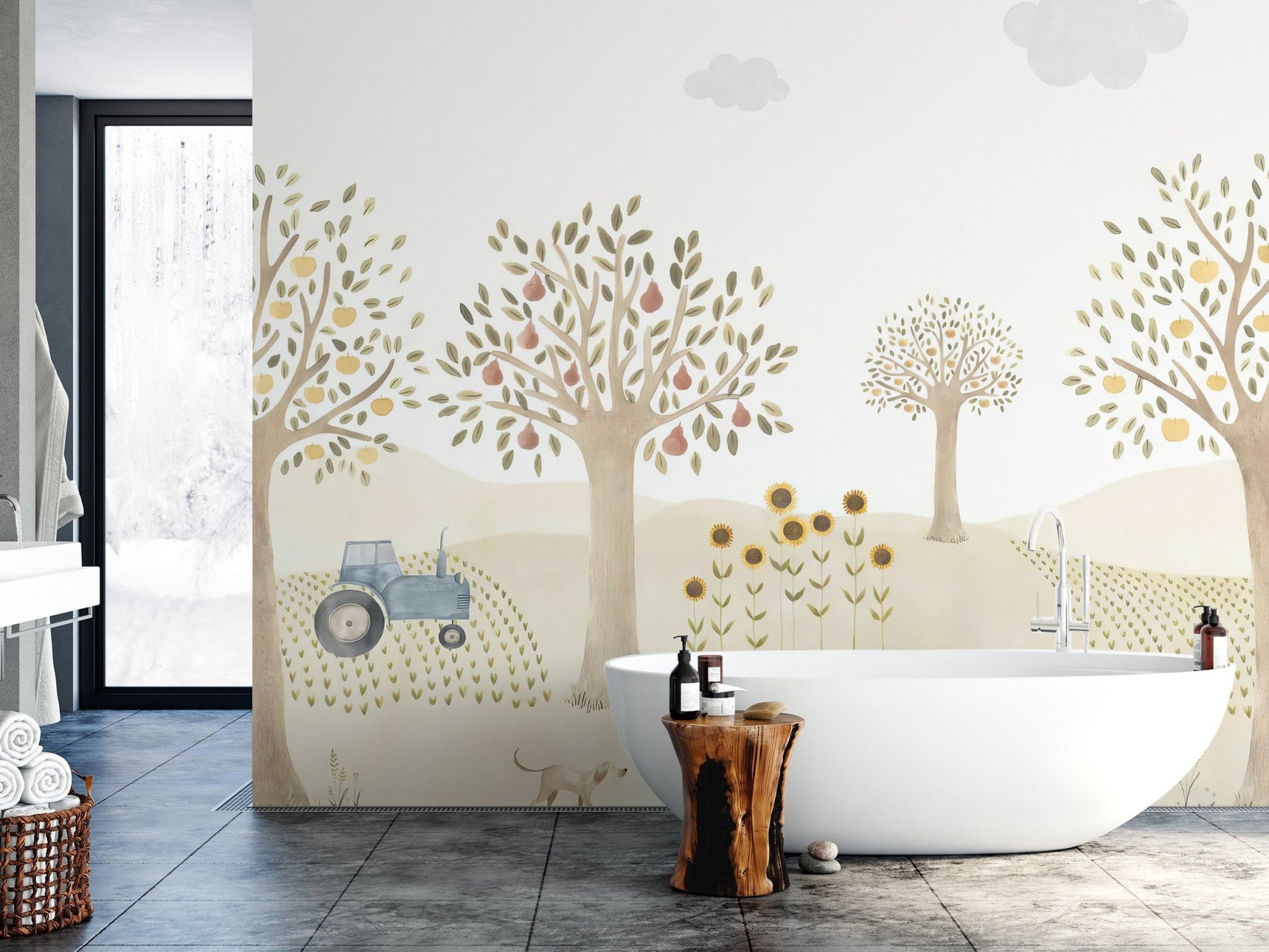 Farm Animals Kids Wallpaper Mural - Wallanza