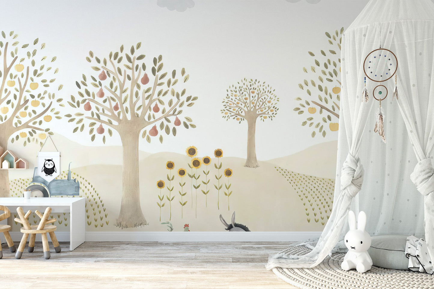 Farm Animals Kids Wallpaper Mural - Wallanza