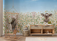 Farm Animals Wallpaper Mural - Wallanza