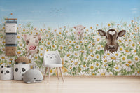 Farm Animals Wallpaper Mural - Wallanza