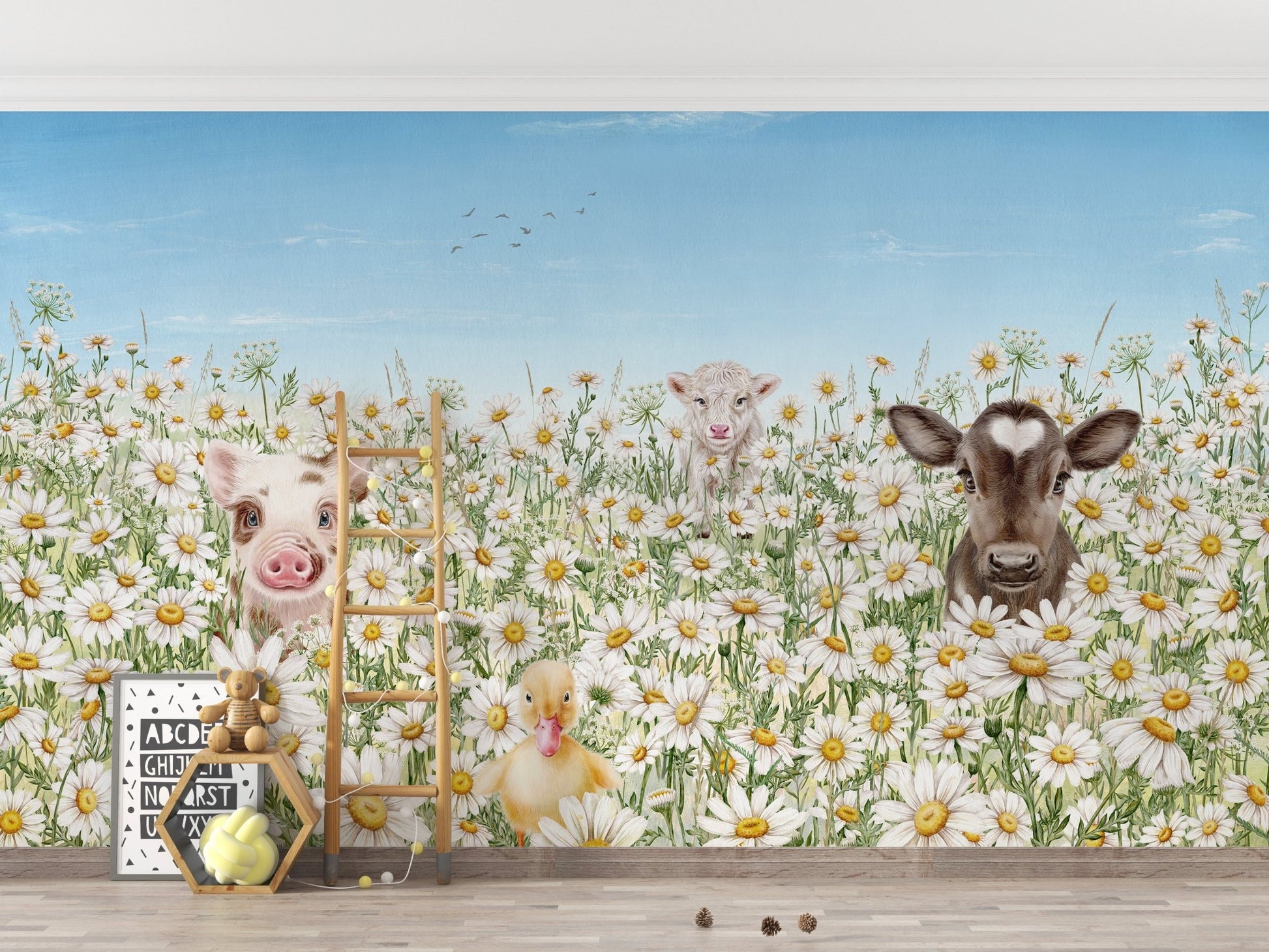 Farm Animals Wallpaper Mural - Wallanza