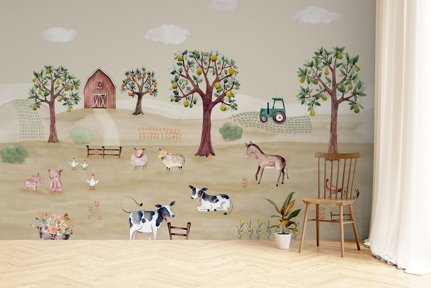 Farm Life Wallpaper Mural - Wallanza