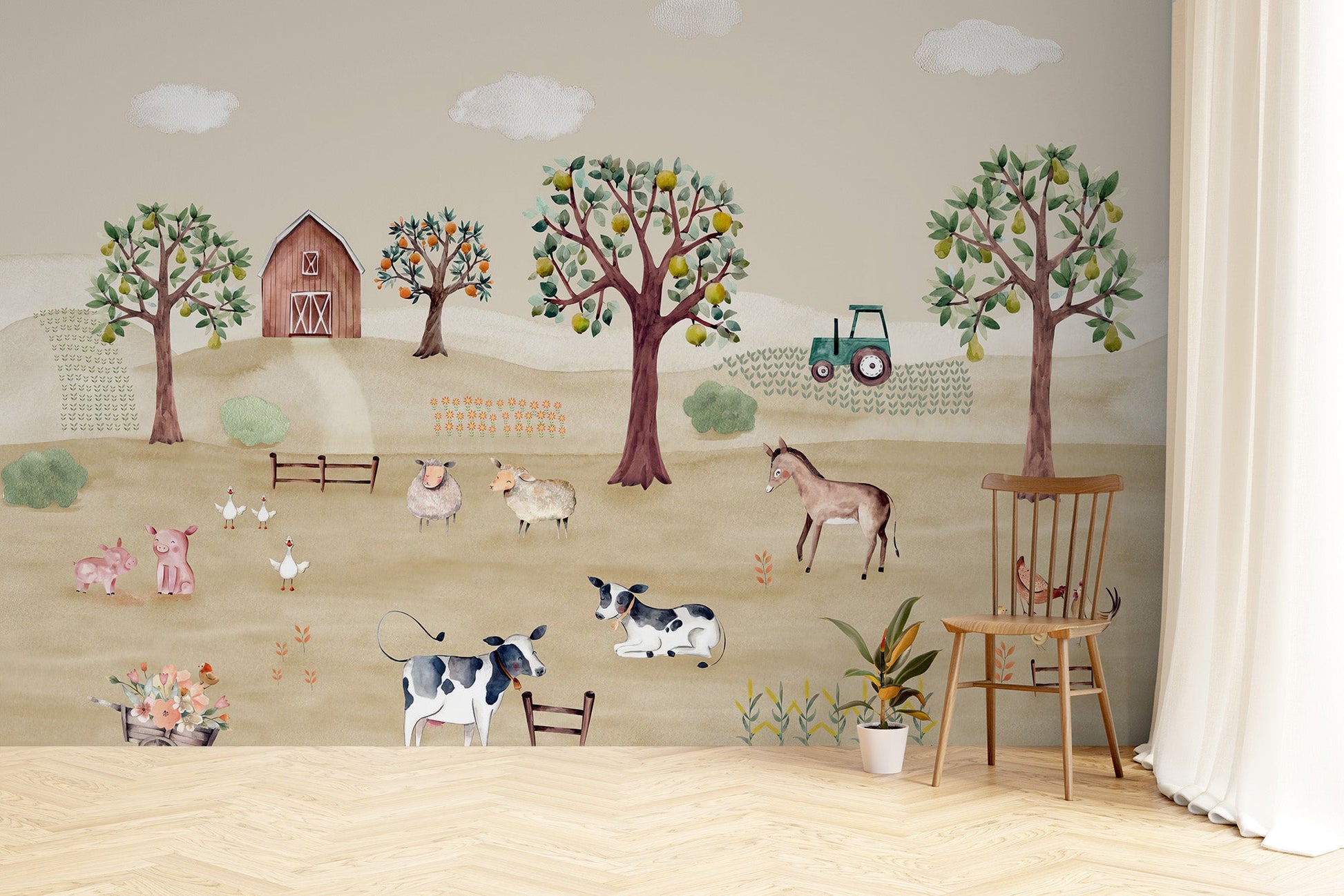 Farm Life Wallpaper Mural - Wallanza
