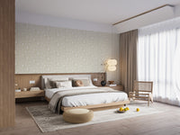 Feanne wall mural for bedroom spaces with gentle sketch details.
