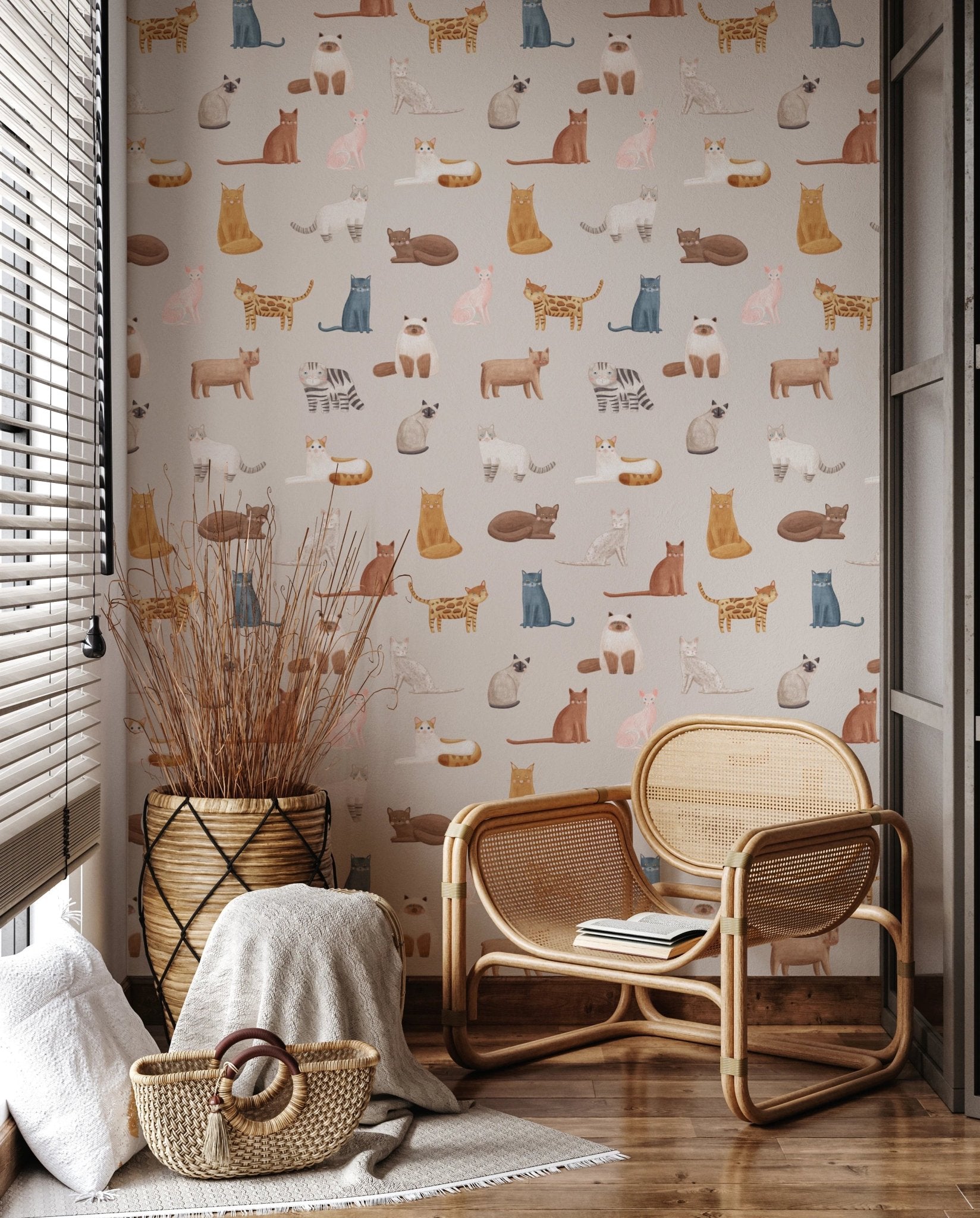 Diverse feline friends wall murals