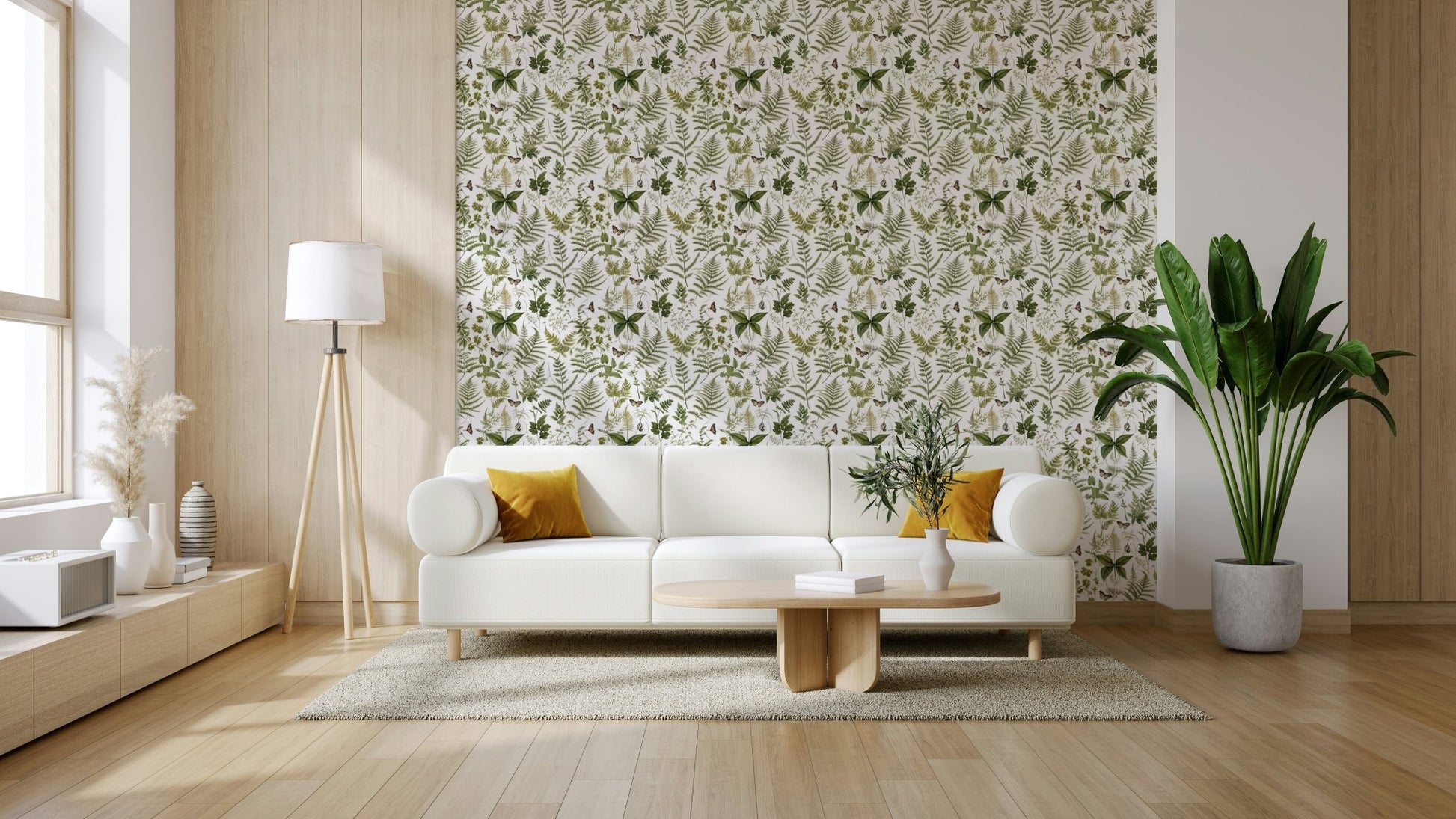Fern & Butterfly Meadow Wallpaper⁠ decor