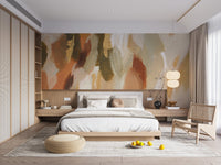 Minimal art style wallpaper mural with organic strokes.