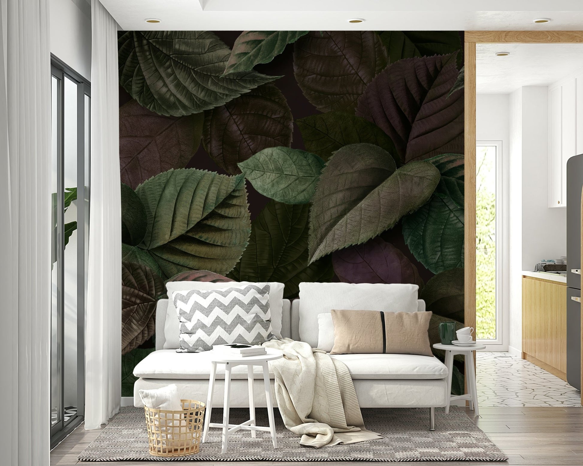 Fine Foliage Green Wall Mural - Wallanza