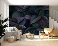 Foliage Wall Mural in a modern living room
