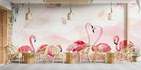 Stylish wall mural with bird and floral patterns for lounge areas