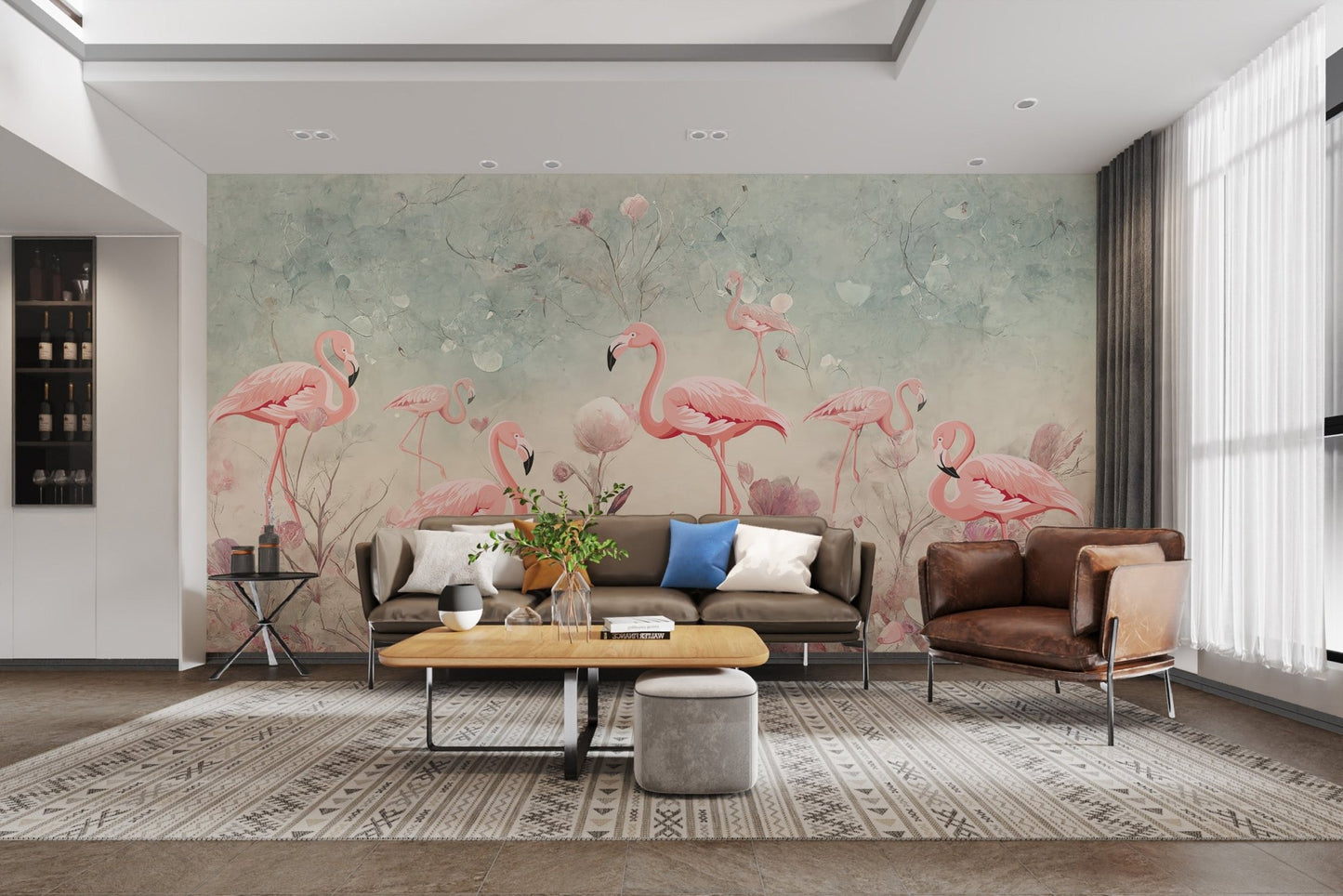 Flamingo Fantasy Wallpaper Mural - Wallanza