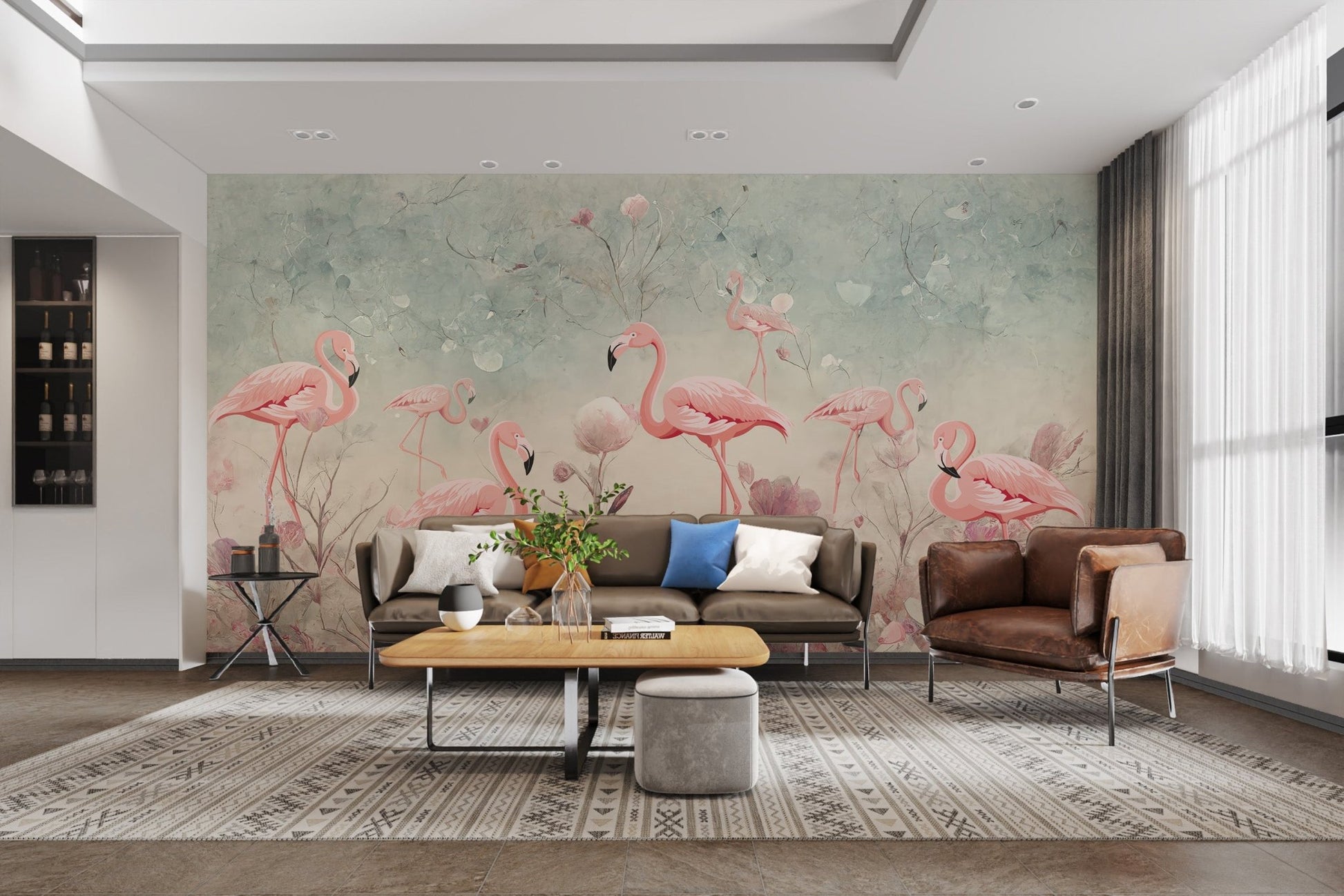 Flamingo Fantasy Wallpaper Mural - Wallanza