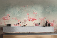 Flamingo Fantasy Wallpaper Mural - Wallanza