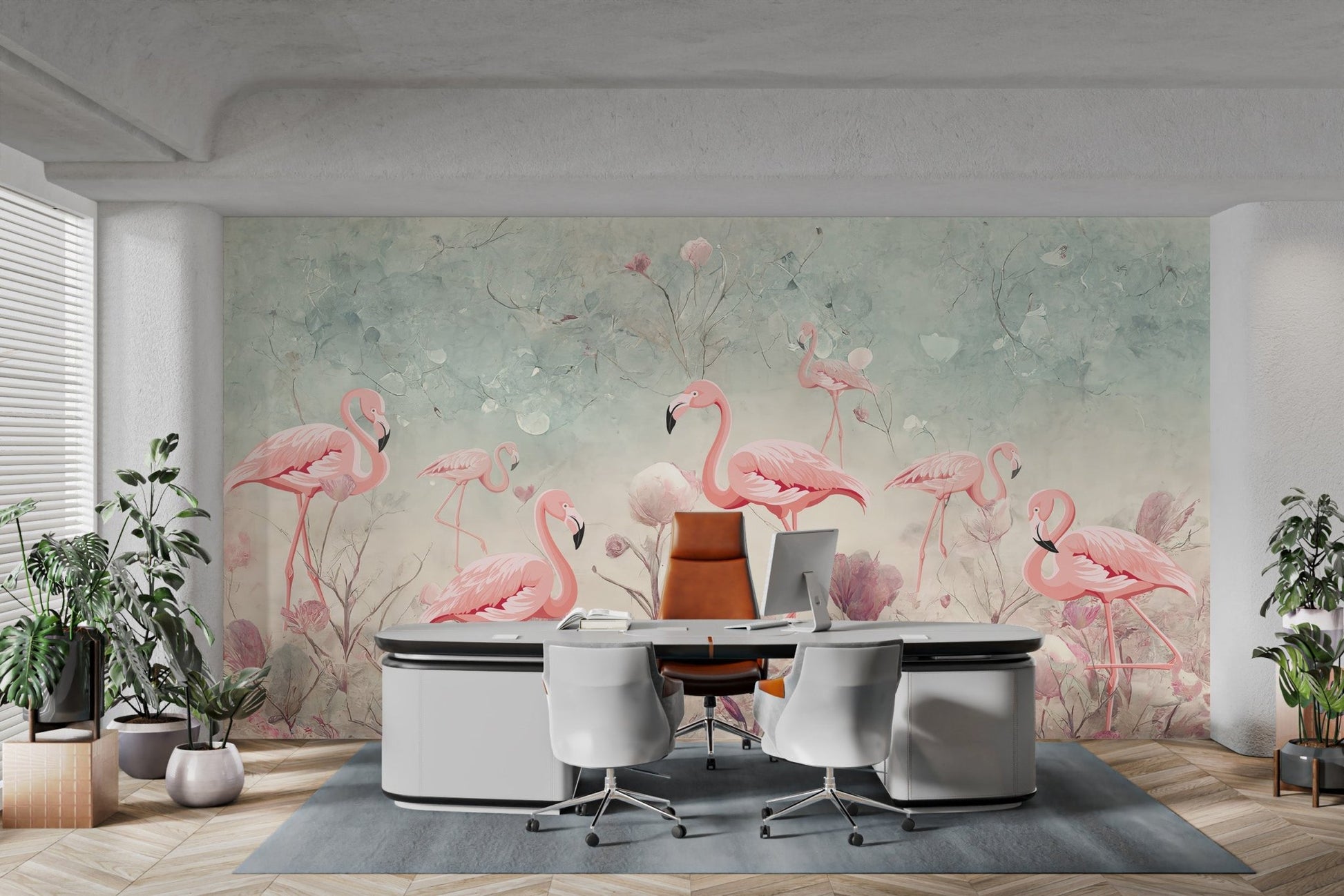 Flamingo Fantasy Wallpaper Mural - Wallanza