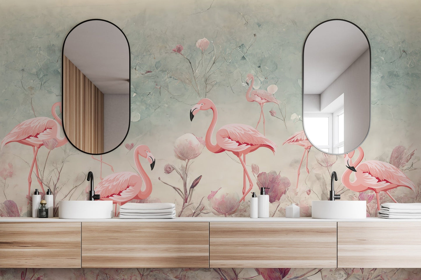 Flamingo Fantasy Wallpaper Mural - Wallanza