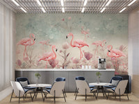 Flamingo Fantasy Wallpaper Mural - Wallanza