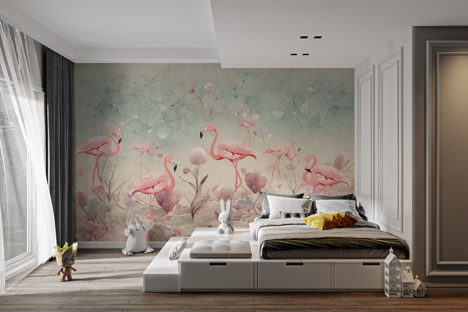Flamingo Fantasy Wallpaper Mural - Wallanza