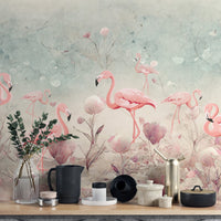 Flamingo Fantasy Wallpaper Mural - Wallanza