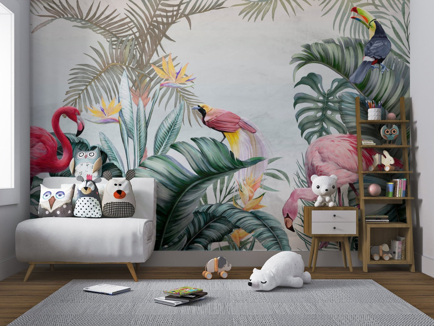 Flamingo Tropical Jungle Wallpaper - Wallanza