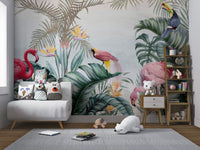 Flamingo Tropical Jungle Wallpaper - Wallanza