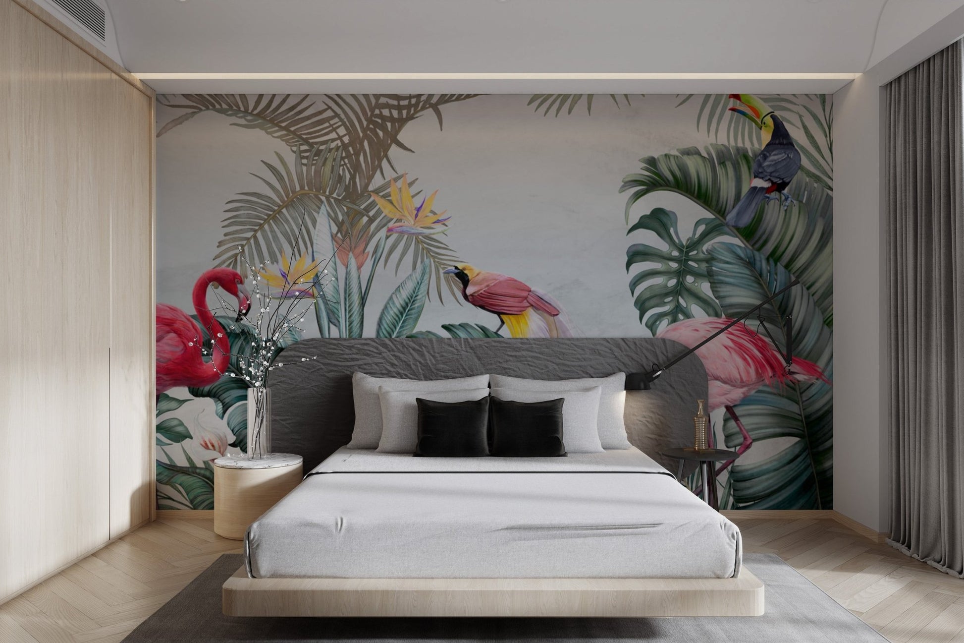 Flamingo Tropical Jungle Wallpaper - Wallanza