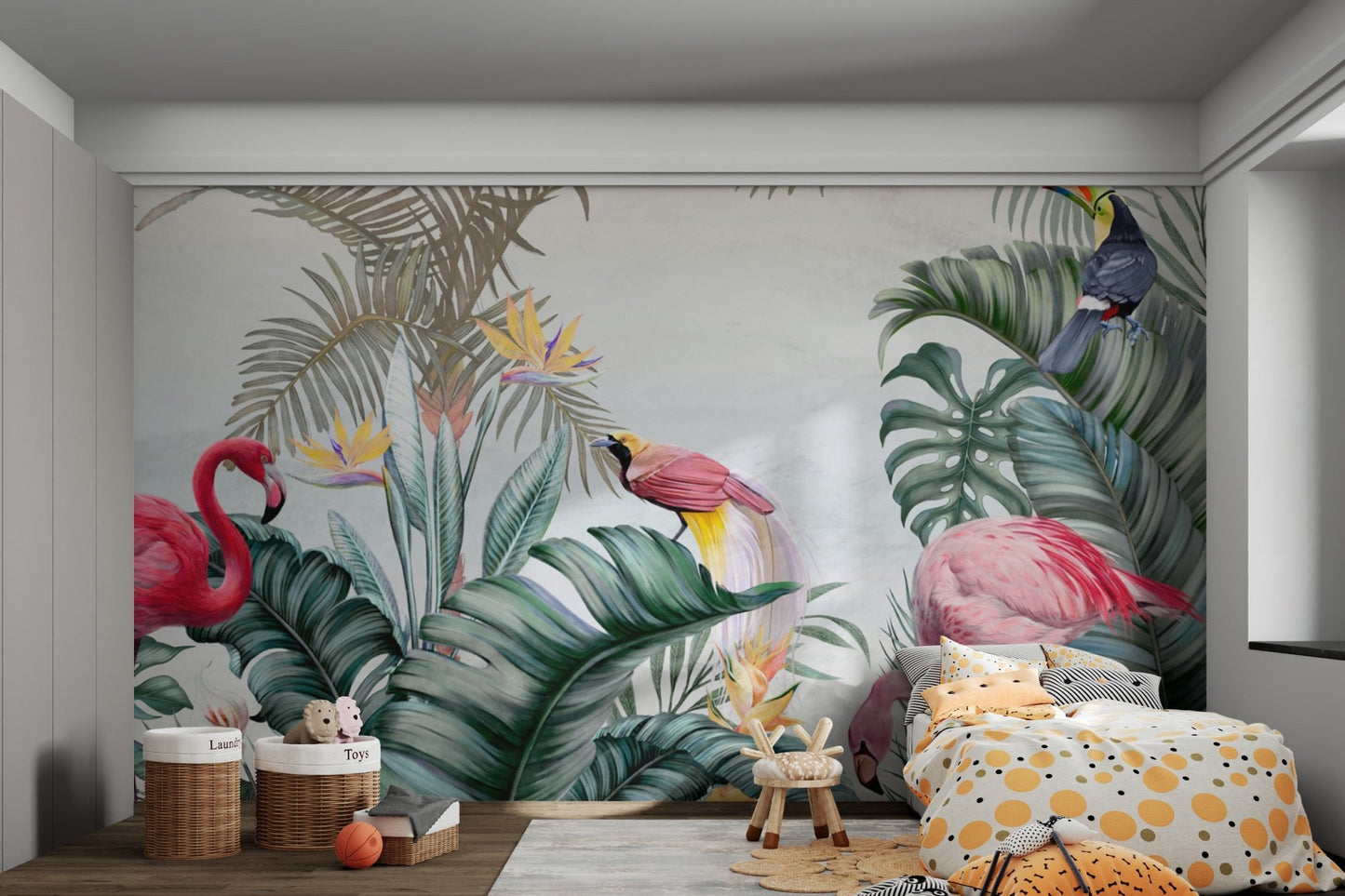 Flamingo Tropical Jungle Wallpaper - Wallanza