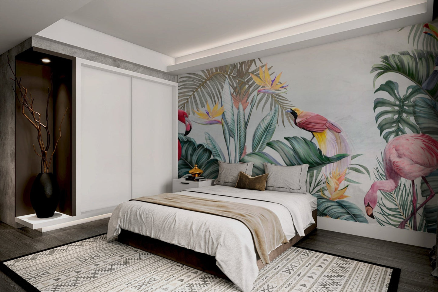 Flamingo Tropical Jungle Wallpaper - Wallanza