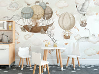 Floating Animals Wallpaper Mural - Wallanza