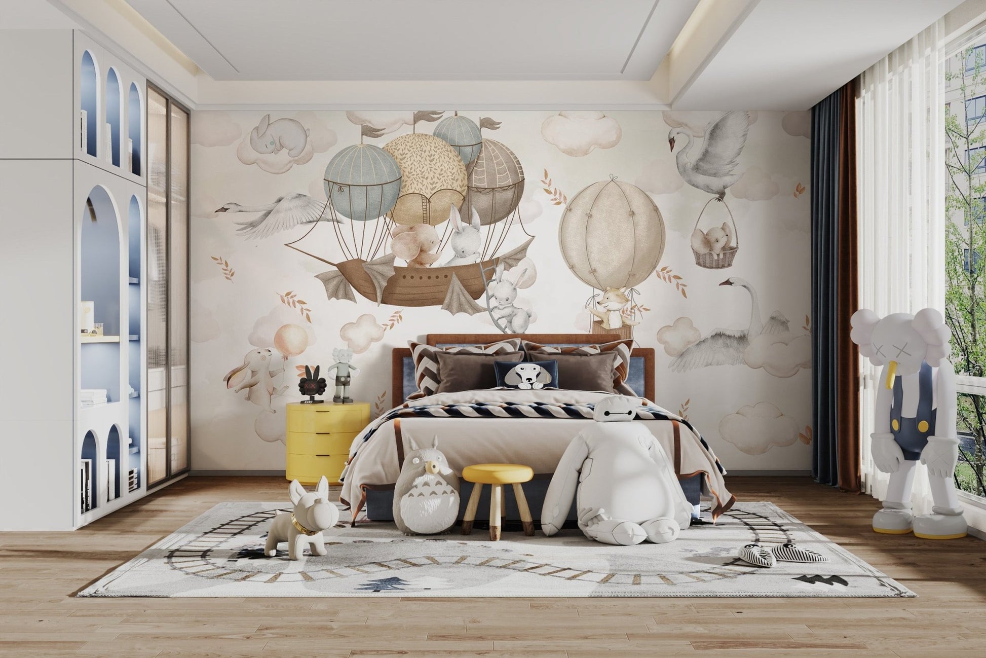 Floating Animals Wallpaper Mural - Wallanza