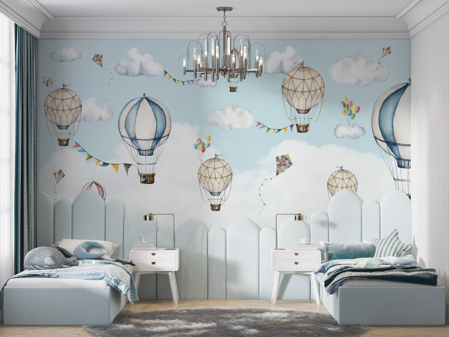 Floating Balloon Sky Wallpaper Mural - Wallanza