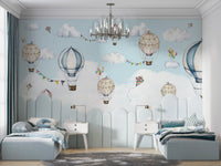 Floating Balloon Sky Wallpaper Mural - Wallanza