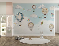 Floating Balloon Sky Wallpaper Mural - Wallanza