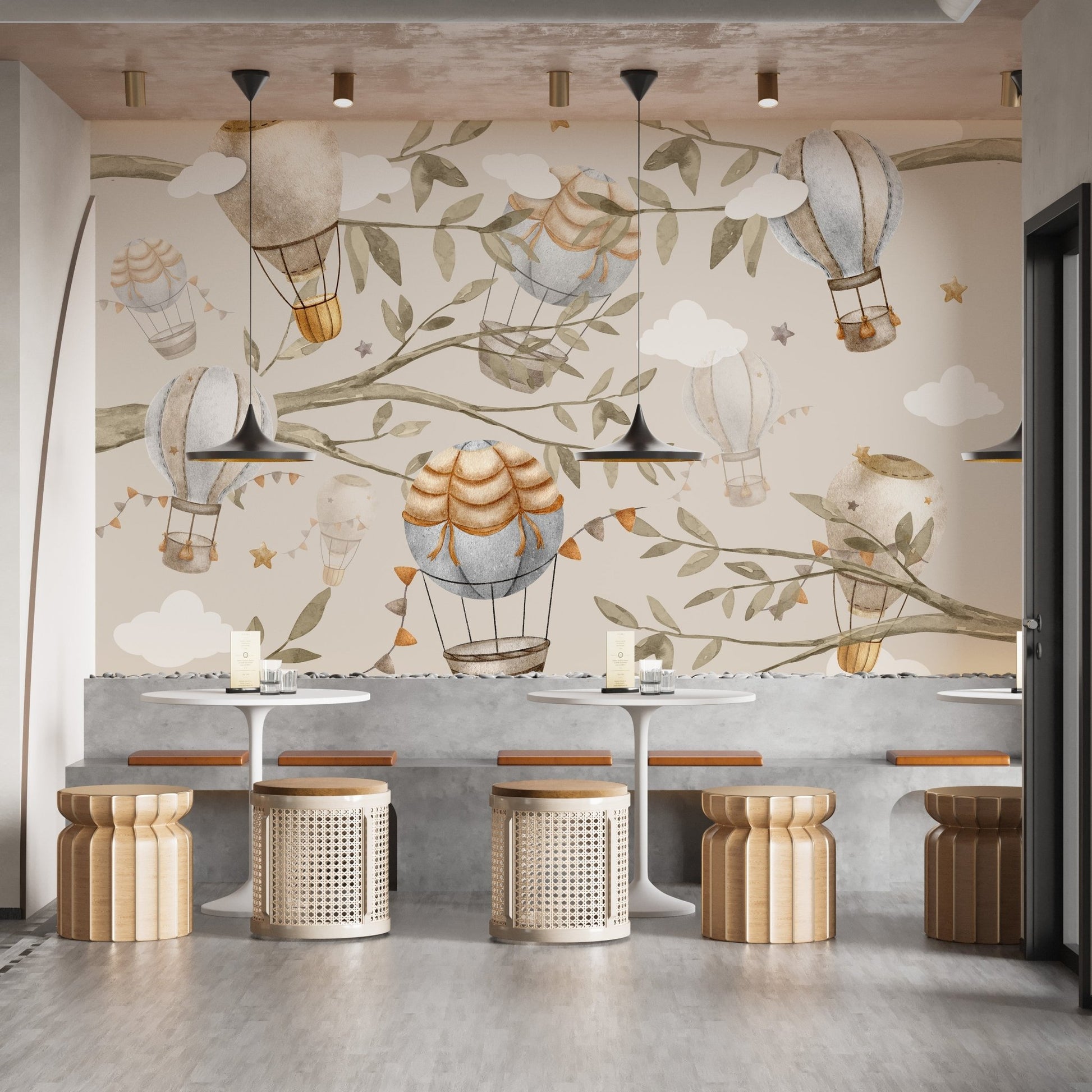 Floating Balloons Nursery Mural - Wallanza