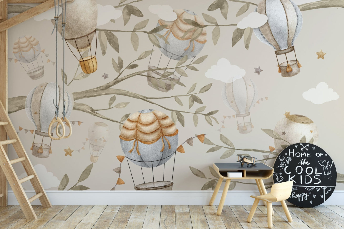 Floating Balloons Nursery Mural - Wallanza