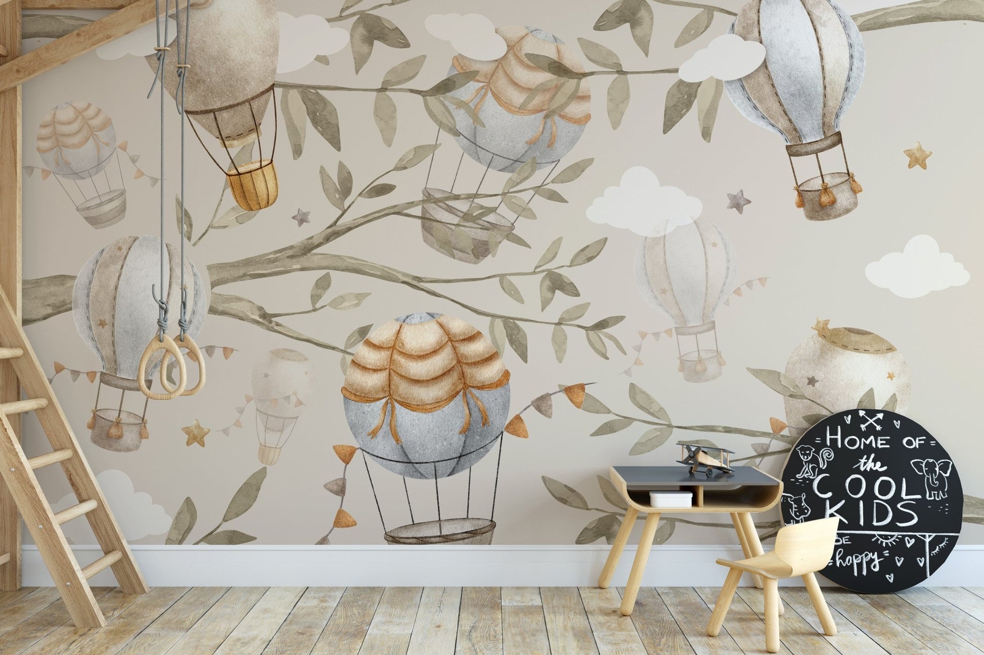 Floating Balloons Nursery Mural - Wallanza